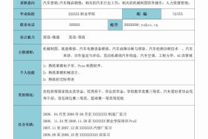 严谨简约的应届毕业生简历模板(蓝色白底)