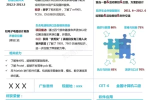 细致认真的应届毕业生软件测试工程师简历模板(天蓝白底)