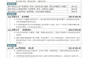 沉稳细致的财务会计专业应届生Word简历模板(深蓝白底)