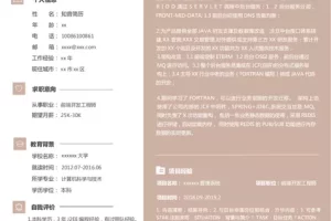 大气沉稳的前端工程师Word简历模板（褐色白底）