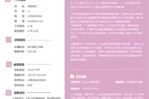 大气沉稳的软件测试工程师Word简历模板（浅粉白底）