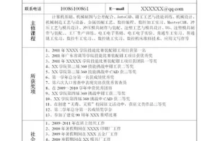 简约明了的应届毕业生简历(白底)